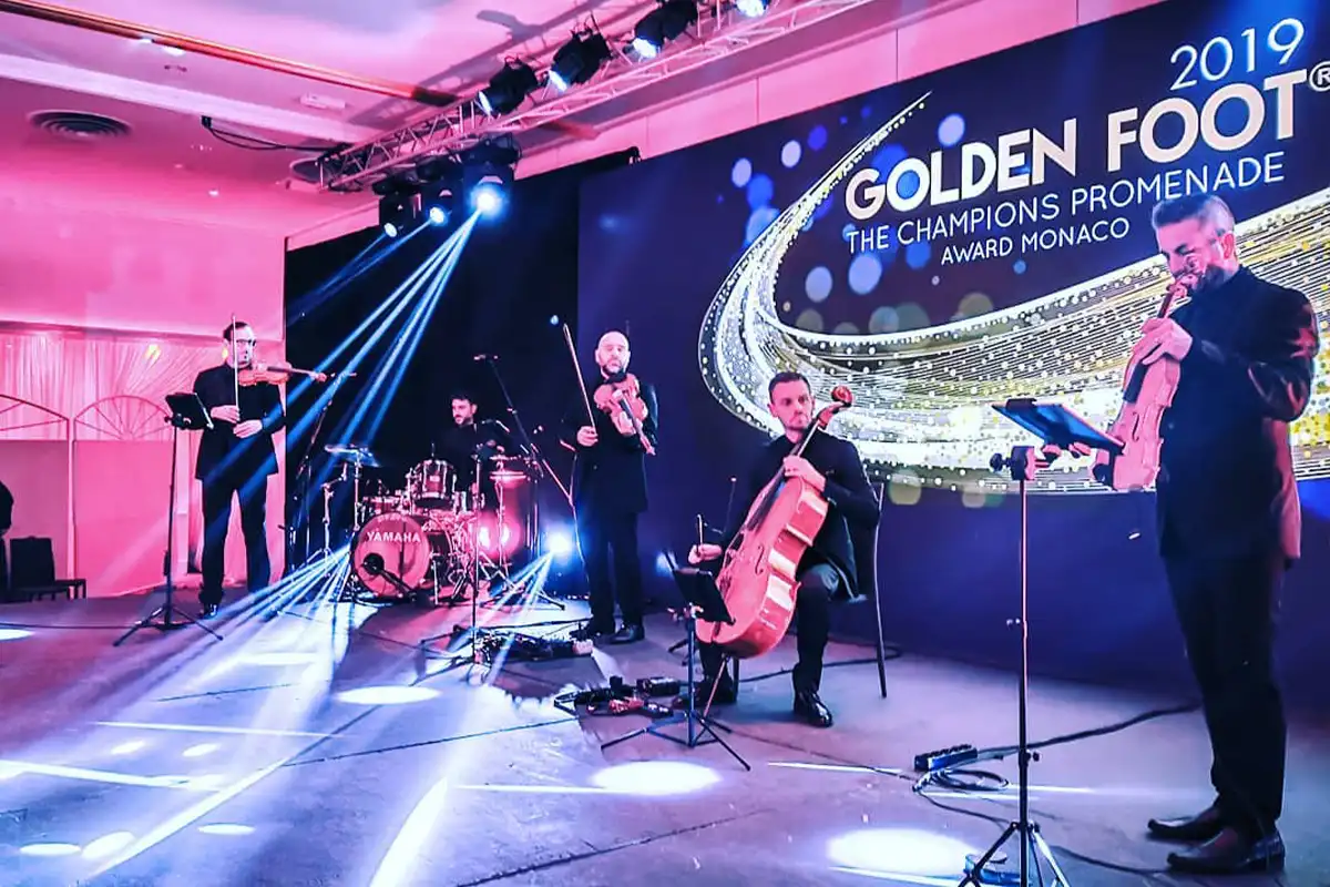 Ondanueve performing live at the Golden Foot awards in Monaco